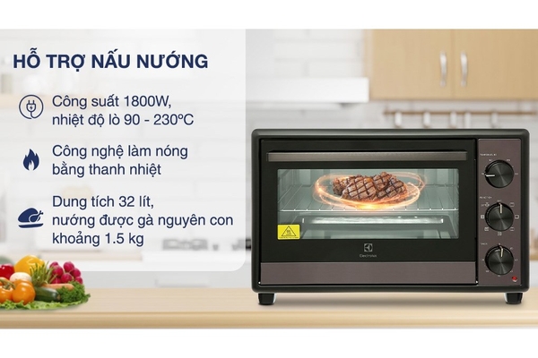 Lò nướng điện Electrolux EOT3218XG 32 lít