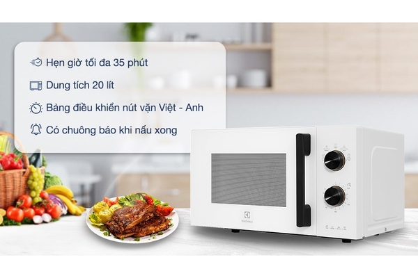 Lò vi sóng cơ Electrolux EMM20K22W 20 lít Trắng
