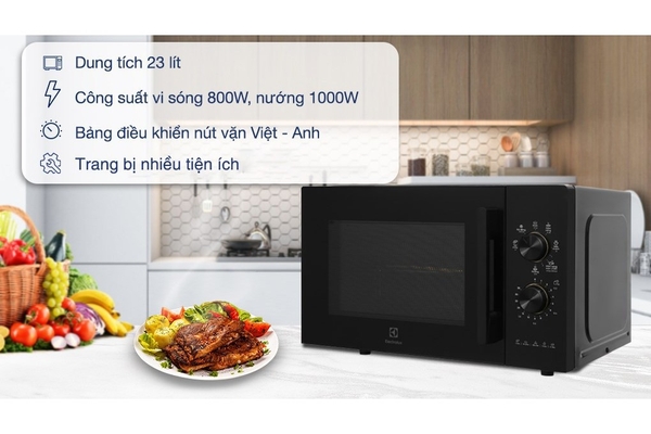 Lò vi sóng có nướng Electrolux EMG23K22B 23 lít