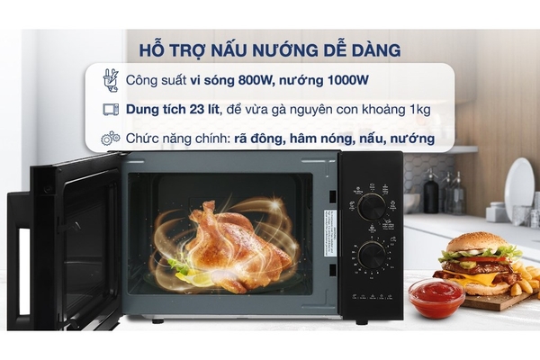 Lò vi sóng có nướng Electrolux EMG23K22B 23 lít