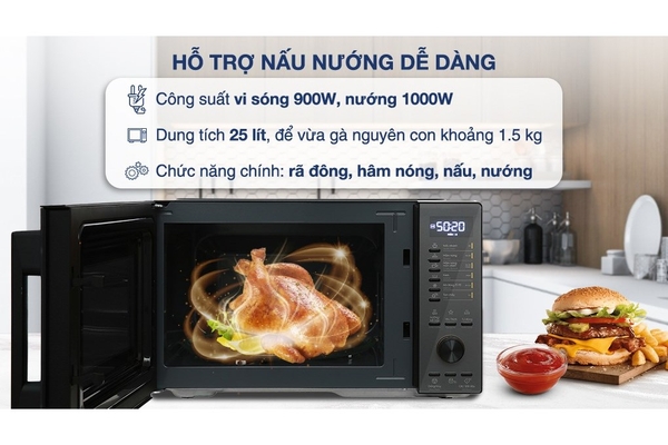 Lò vi sóng có nướng Electrolux EMG25D22BM 25 lít