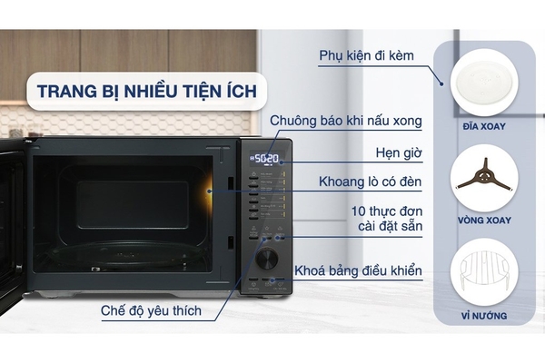 Lò vi sóng có nướng Electrolux EMG25D22BM 25 lít