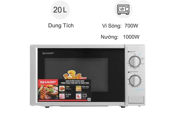 Lò vi sóng có nướng Sharp R-G228VN-SL 20 lít
