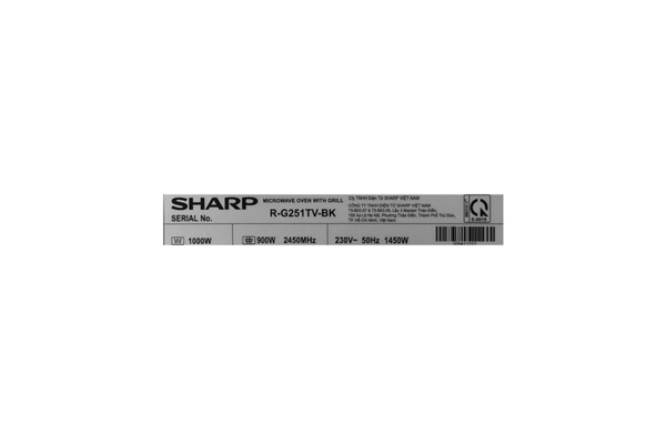 Lò vi sóng có nướng Sharp R-G251TV-BK 25 lít