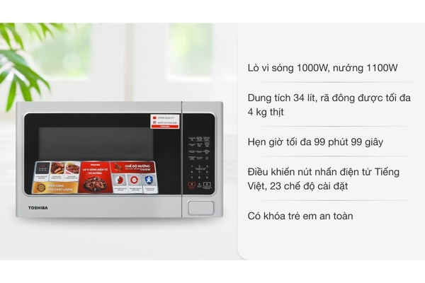Lò vi sóng có nướng Toshiba ER-SGS34(S1)VN 34 lít