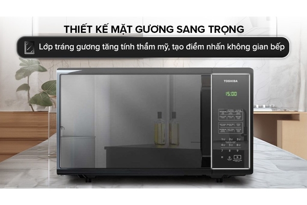 Lò vi sóng cơ Toshiba MM-EM25PE(BM) 25 lít Mặt Gương