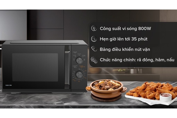 Lò vi sóng cơ Toshiba MW3-MM25PE(BK) 25 lít Đen