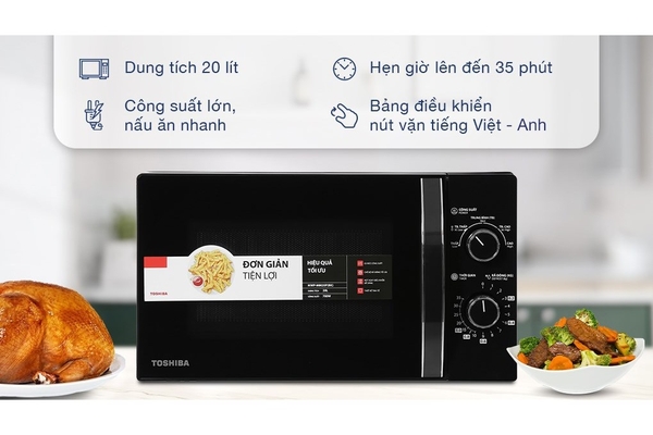 Lò vi sóng cơ Toshiba MWP-MM20P(WH) 20 lít Trắng