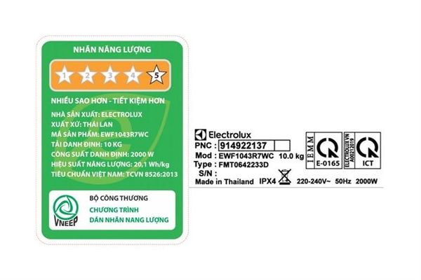 Máy giặt Electrolux UltimateCare 700 Inverter 10 kg EWF1043R7WC - ảnh 8