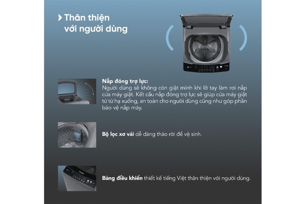 Máy giặt Funiki 8.5 kg HWM T685ABG Hàng Thái Lan