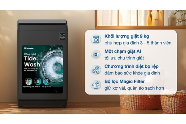 Máy giặt Hisense 9 kg WT90F30