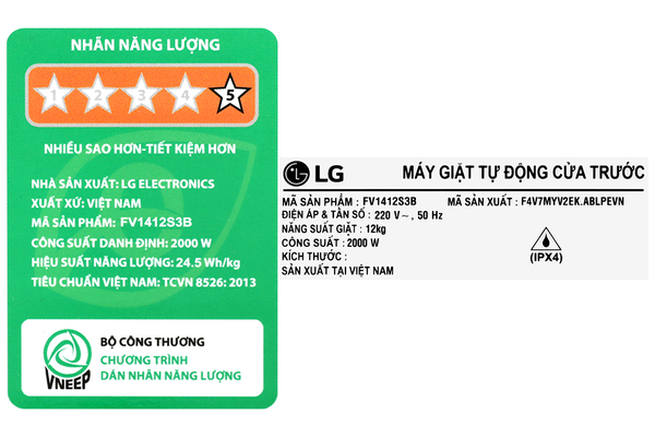 Máy giặt LG AI DD Inverter 12 kg FV1412S3B - ảnh 8