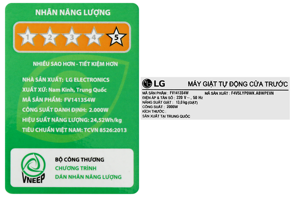Máy giặt LG AI DD Inverter 13 kg FV1413S4W - ảnh 9