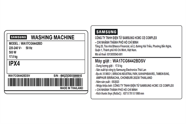 Máy giặt Samsung Inverter 17 kg WA17CG6442BDSV - ảnh 9