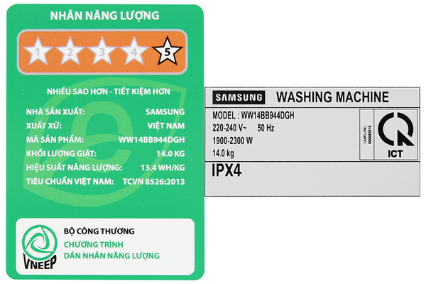 Máy giặt Samsung Bespoke AI Inverter 14 kg WW14BB944DGHSV - ảnh 8