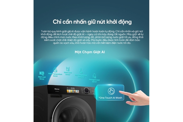 Máy giặt sấy Hisense Inverter giặt 12 kg sấy 8 kg WD120M5