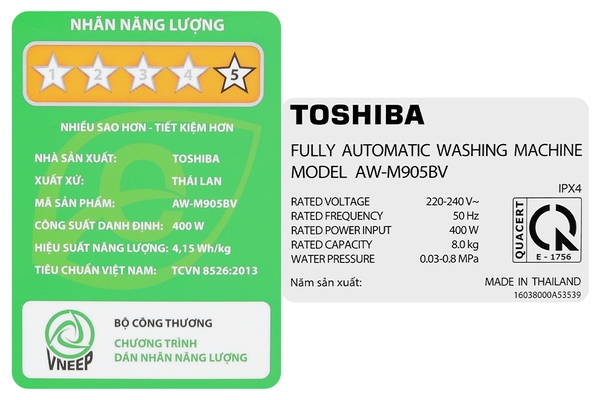 Máy giặt Toshiba 8 kg AW-M905BV (MK) - ảnh 10