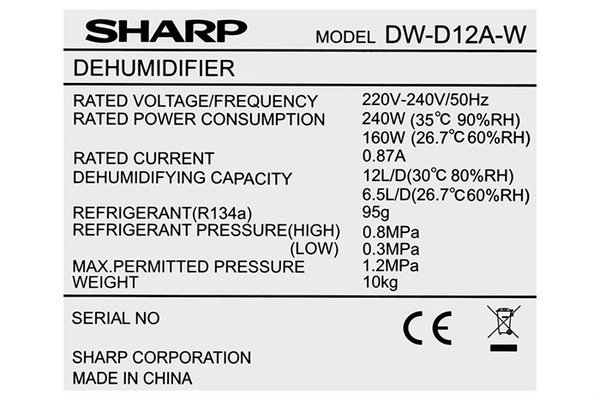 Máy hút ẩm Sharp DW-D12A-W - ảnh 15