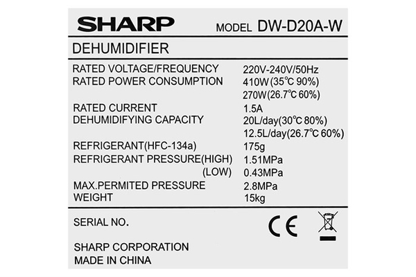 Máy hút ẩm Sharp DW-D20A-W - ảnh 15