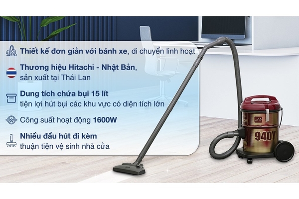 Máy hút bụi công nghiệp Hitachi CV-940Y (24CV-WR) 1600W