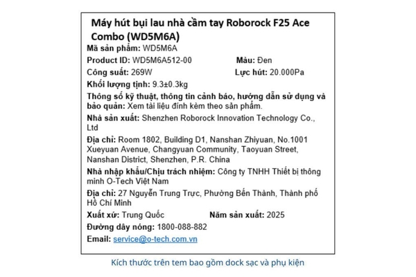 Máy hút bụi lau nhà Roborock F25 ACE Combo