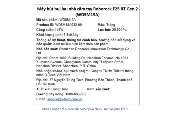 Máy hút bụi lau nhà Roborock F25 RT Gen 2
