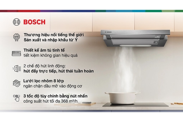 Máy hút mùi âm tủ Bosch DFT63AC50 màu inox