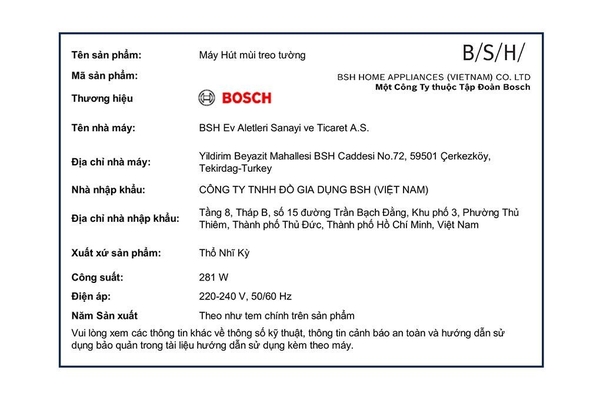 Hút mùi chữ T Bosch DWB97BK61T Serie 4