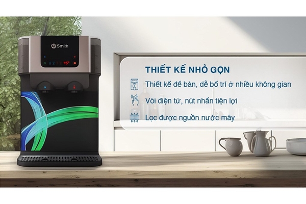 Máy Lọc Nước RO A. O. Smith ROSS Để Bàn Nóng-Ấm-Thường ECO-AOC75PUR