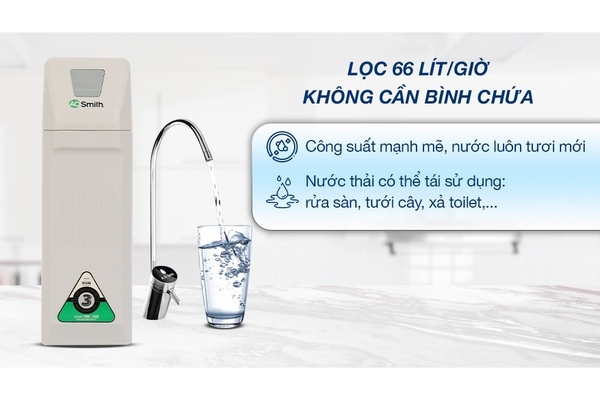 Máy Lọc Nước RO A. O. Smith Side Stream Siêu Mỏng 14cm R400E
