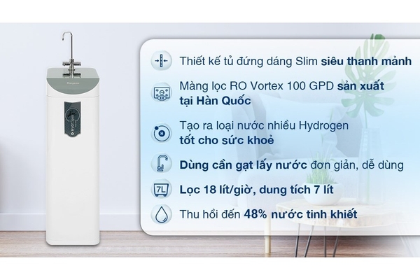 Máy lọc nước RO Hydrogen Kangaroo Slim Duo 2 KG100HD2 8 lõi