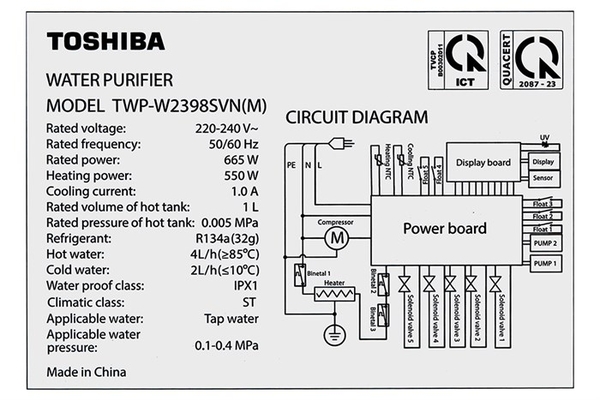 Máy lọc nước RO nóng nguội lạnh Toshiba TWP-W2398SVN(M) - ảnh 7