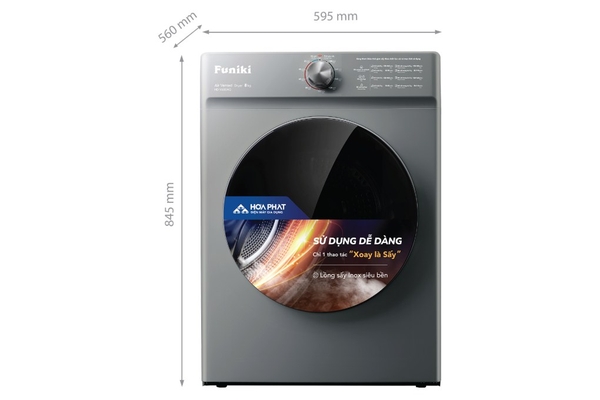 Máy sấy thông hơi Funiki 8 kg HD V680AG