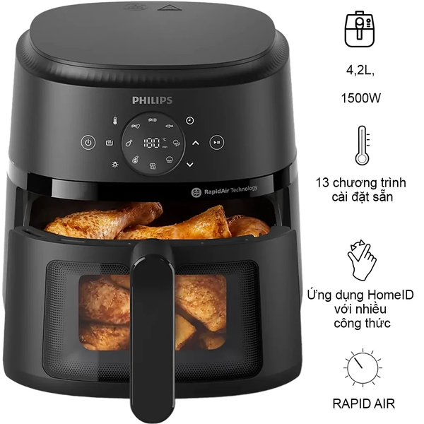Nồi Chiên Không Dầu Philips 4.2 lít NA220/00 Series 2000 - ảnh 1