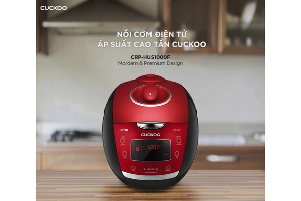 Nồi cơm điện cao tần áp suất Cuckoo Lòng nồi X-Wall Black 1.8 lít CRP-HUS1000F Xuất xứ Hàn Quốc, Màu Đỏ