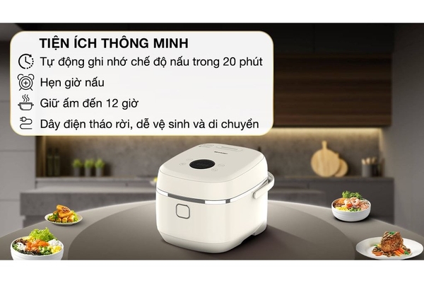 Nồi Cơm Điện Cao Tần Sharp KS-IH18IX-WH 1.8L Màu Trắng