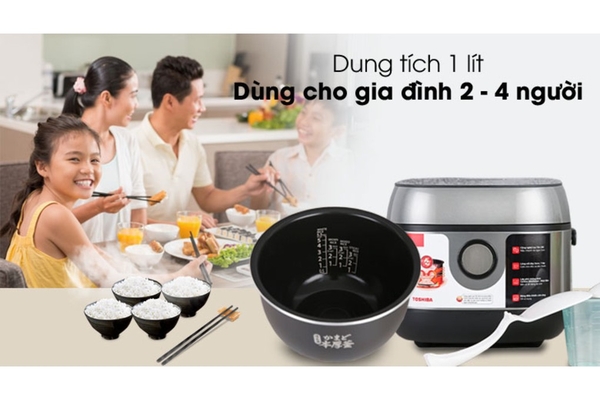 Nồi cơm điện cao tần Toshiba 7 chế độ nấu 1 lít RC-10IP1PV
