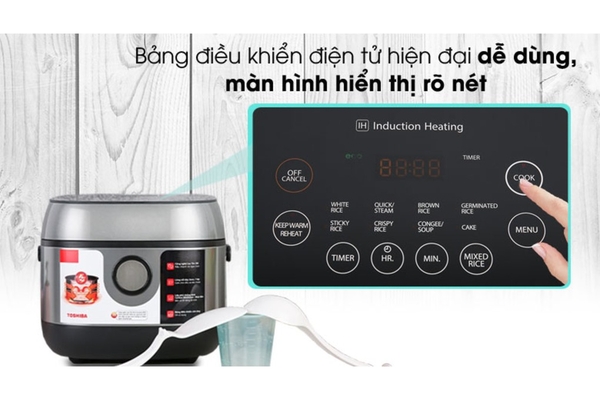 Nồi cơm điện cao tần Toshiba 7 chế độ nấu 1 lít RC-10IP1PV