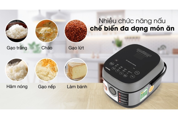 Nồi cơm điện cao tần Toshiba 7 chế độ nấu 1 lít RC-10IP1PV