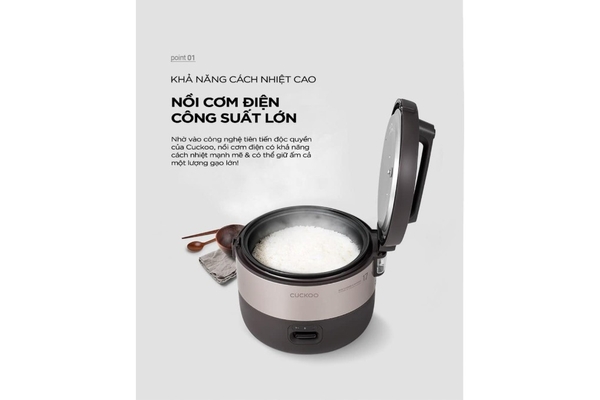 Nồi cơm điện cơ Cuckoo Gia nhiệt 3D 3.0 lít CR-1755, Màu Nâu Đen