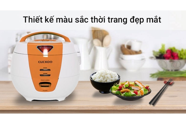 Nồi cơm điện cơ Cuckoo Gia nhiệt 4 chiều 1.08 lít CR-0661 Xuất xứ Hàn Quốc, Màu Cam/Xanh