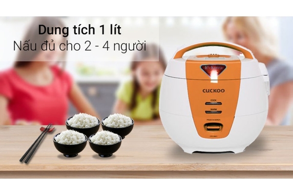 Nồi cơm điện cơ Cuckoo Gia nhiệt 4 chiều 1.08 lít CR-0661 Xuất xứ Hàn Quốc, Màu Cam/Xanh