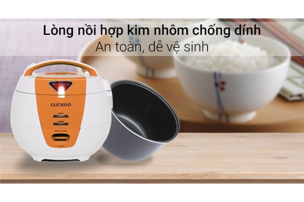 Nồi cơm điện cơ Cuckoo Gia nhiệt 4 chiều 1.08 lít CR-0661 Xuất xứ Hàn Quốc, Màu Cam/Xanh