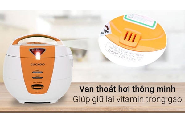 Nồi cơm điện cơ Cuckoo Gia nhiệt 4 chiều 1.08 lít CR-0661 Xuất xứ Hàn Quốc, Màu Cam/Xanh