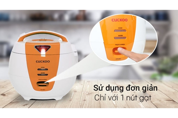 Nồi cơm điện cơ Cuckoo Gia nhiệt 4 chiều 1.08 lít CR-0661 Xuất xứ Hàn Quốc, Màu Cam/Xanh