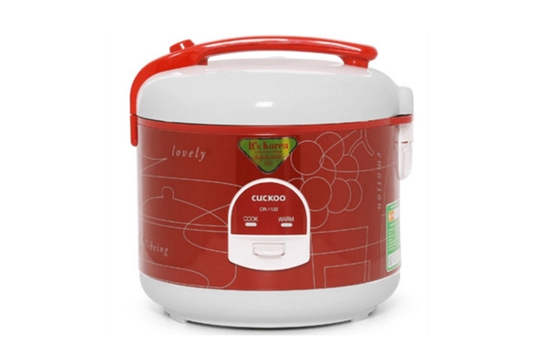 Nồi cơm điện cơ Cuckoo nắp gài 2.0 lít CR-1122 Xuất xứ Hàn Quốc, Màu Đỏ Trắng