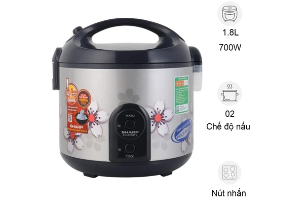 Nồi Cơm Điện Cơ Sharp KS-NR191STV Màu Bạc 1.8L Nhập Thái