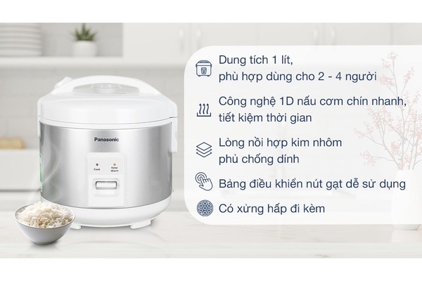 Nồi cơm điện nắp gài Panasonic SR-MVN10LRAX 1 lít