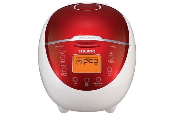Nồi cơm điện tử Cuckoo Gia nhiệt 1D 1.08 lít CR-0655F, Màu Đỏ Đen
