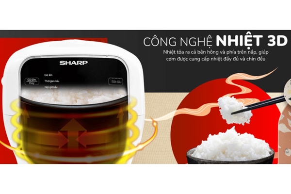 Nồi Cơm Điện Tử Sharp KS-COM183MV-WH 1.8L Màu Trắng